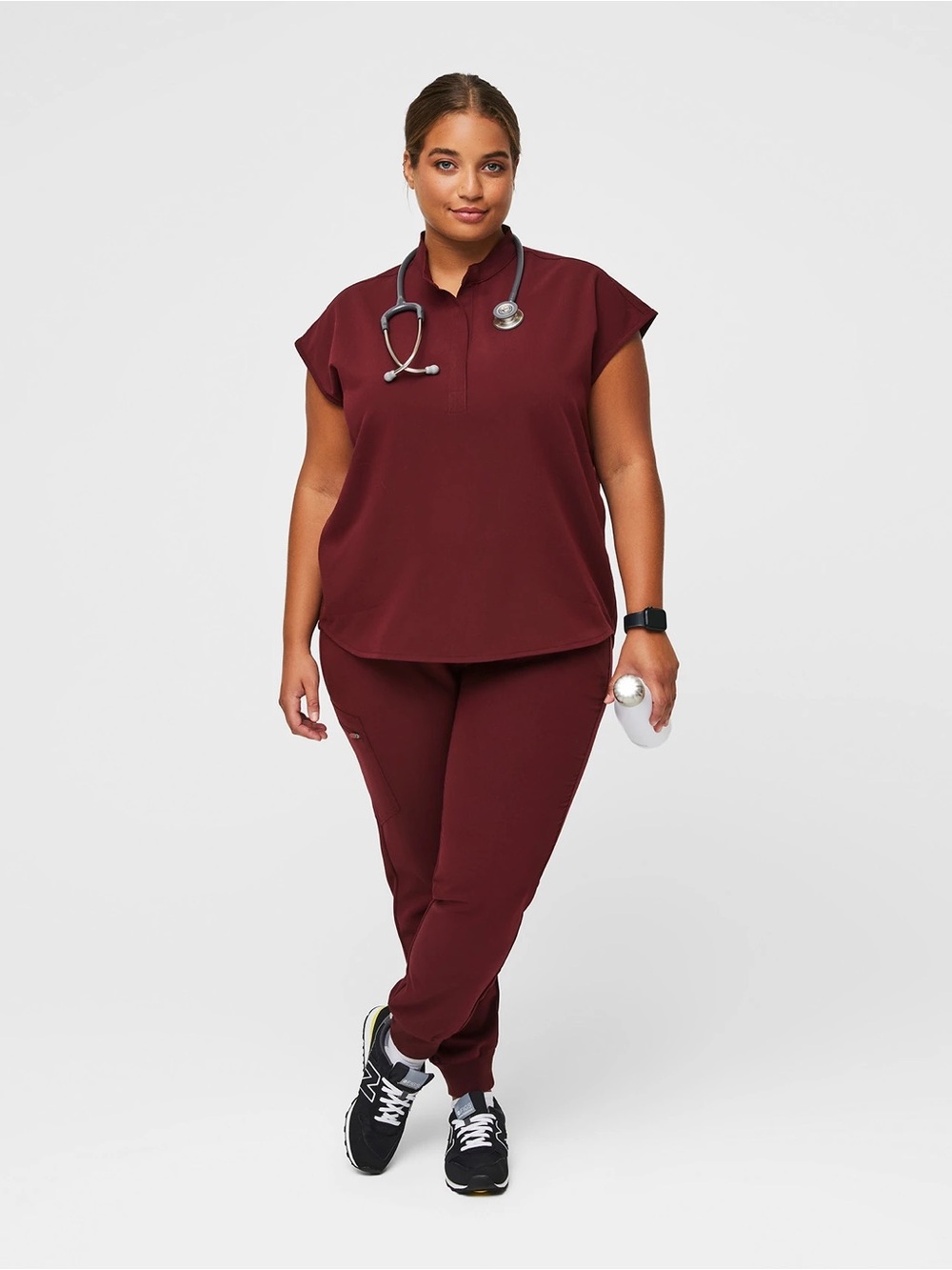 Figs Size XL Rafaela Technical Collection Scrub Top - Burgundy